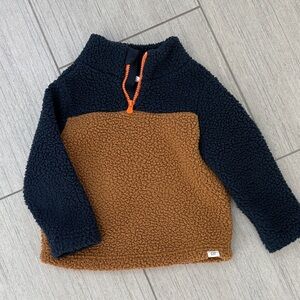 GAP Kids Navy and Brown Sherpa Pullover
